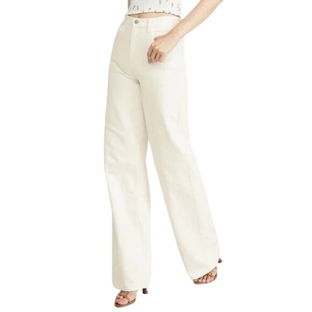 J Brand x Elsa Hosk Jeans Size 27 Moday Straight Leg Monday White Denim Jeans